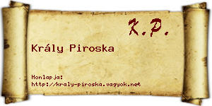 Krály Piroska névjegykártya